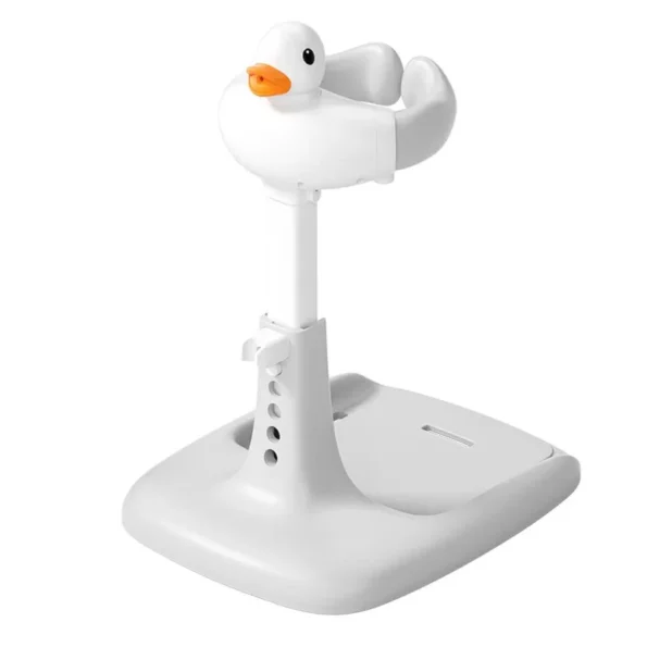 Portable Non-slip Duck Shaped Baby Bath Racks Shower Helper Handle Adjust Length Stand Themselves for Standing Toddler Shower 5
