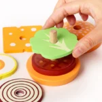 Wooden Burger Sandwich Stacking Educational Toy 1