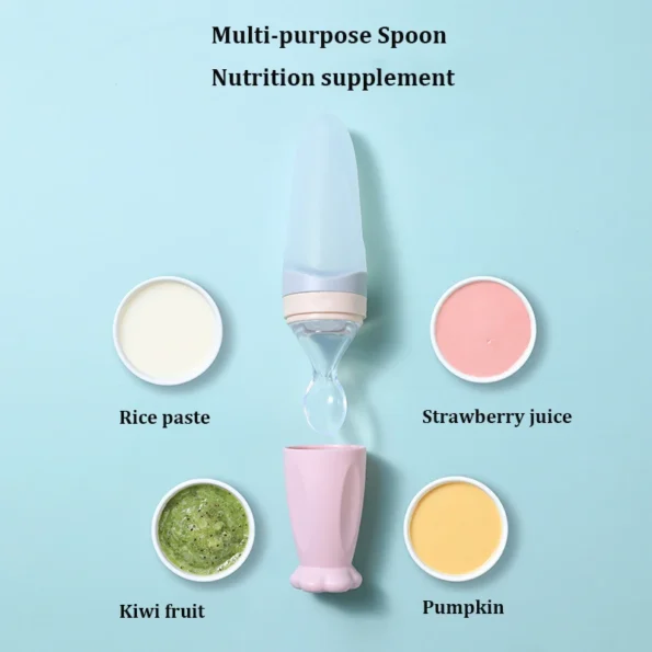 Squeezing Sillicone Bottle Feeding Spoon 3