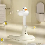 Portable Non-slip Duck Shaped Baby Bath Racks Shower Helper Handle Adjust Length Stand Themselves for Standing Toddler Shower 5
